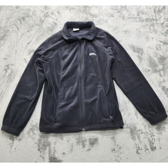 Columbia Jacket Womens L Gray Benton Springs Full Zip Plush Fleece Zip Pockets - Picture 1 of 12